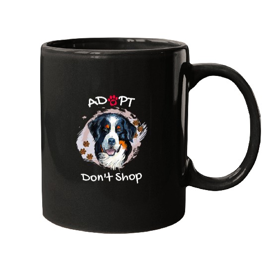 Saint Bernard Pet Cute Saint Bernard Dog Adopt Dont Shop Puppy Paws Art 3 Mugs