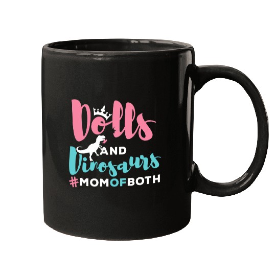 Dinosaur Pet Dolls And Dinosaurs Mom Of Both Mothers Day Gifts s Mugs