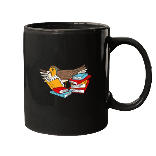 Book Fun robin reads book bird park bird fan bookworm 0 Mugs