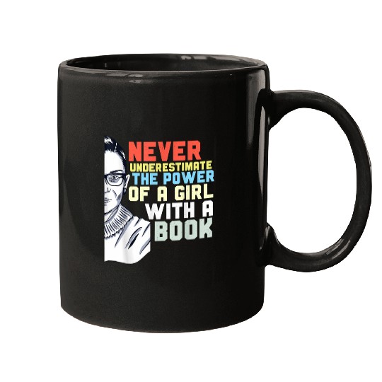 Book Fun Ruth Bader Ginsburg RBG Quote Girl With a Book Feminist 16 Mugs