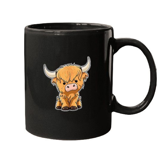 Cow Pet Cute Scottish Highland Cow Cattle Hairy Cow Woman kids 08 Mugs