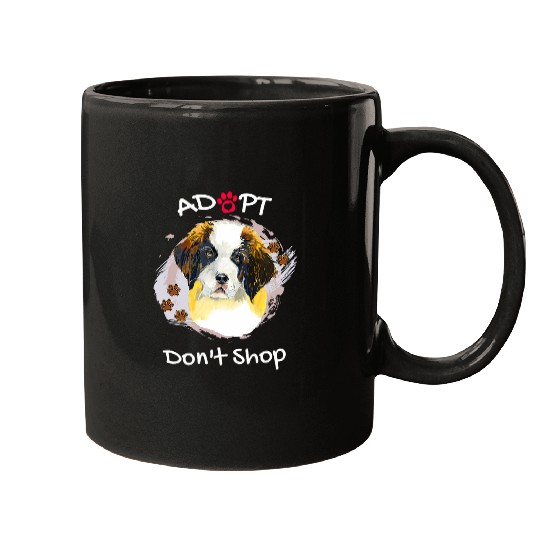 Saint Bernard Pet Cute Saint Bernard Adopt Dont Shop Puppy Paws Art Mugs