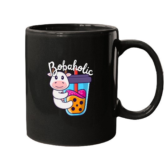 Cow Pet Cute Milk Tea Cow Boba Moo Bubble Tea Lover Funny Boba Mugs