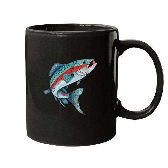 Fishing Fun Rainbow Trout Fishing Retro Mugs