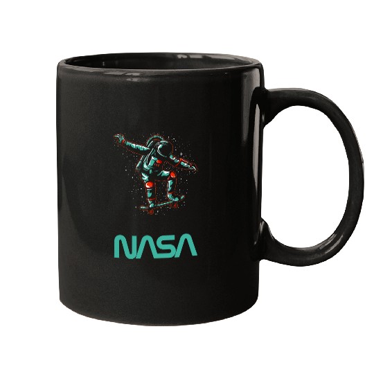Astronaut Job NASA Astronaut rides a skateboard Worm Mugs