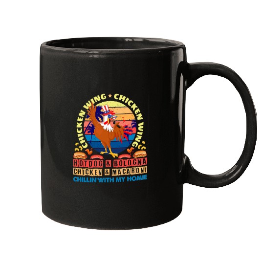 Chicken Pet Wing Chicken Wing Hotdog and Bologna Funny Mugs