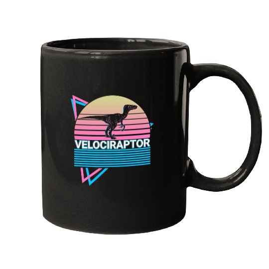Dinosaur Pet Velociraptor Dinosaur Retro Mugs