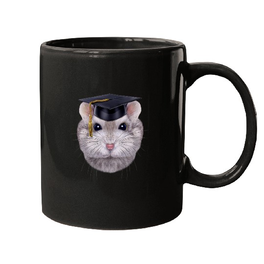 Hamster Pet Sapphire Dwarf Hamster in University Academic Cap Mugs
