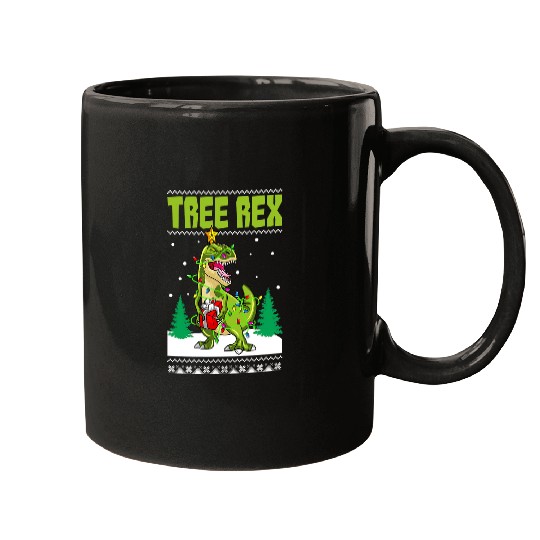 Dinosaur Pet Tree rexs TRex Funny Tyrannosaurus rexs Christmas Tree Lights Mugs