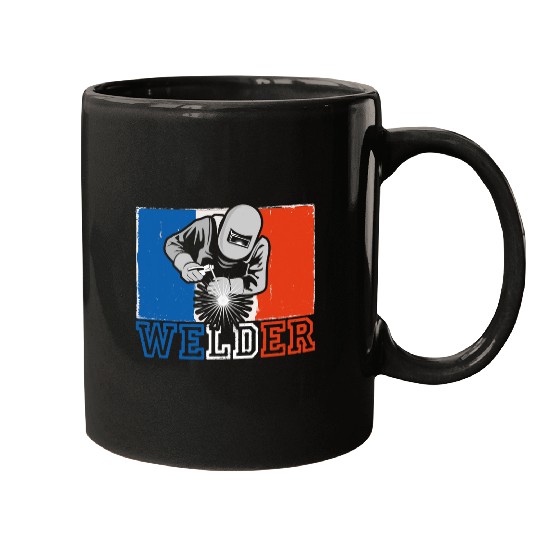 Welder Job France Flag Patriotic Metal Worker French Mugs