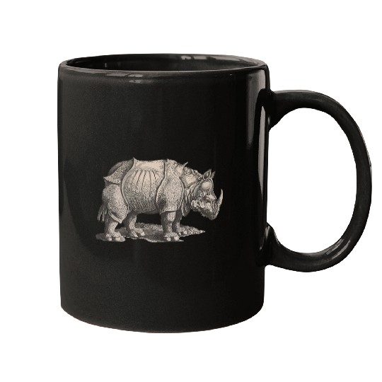 Rhino Pet Rhinoceros by Albrecht Durer Famous Rhino Woodcut print Tee Mugs