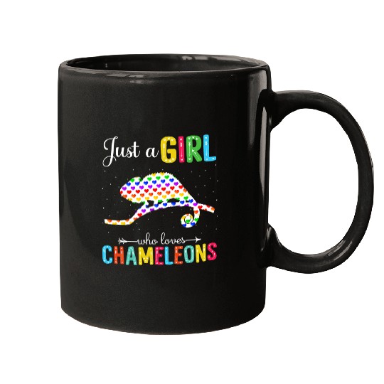 Chameleon Pet Just a Girl Who Loves Chameleons Love Pattern Mugs