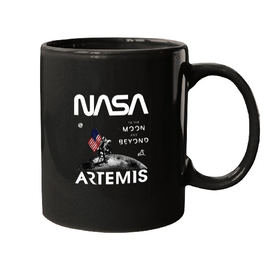Astronaut Job NASA Artemis Mission Astronaut Moon US Flag Worm Mugs