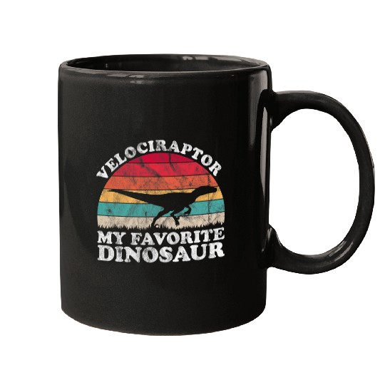 Dinosaur Pet Velociraptor Favorite Dinosaur vintages Sunset Dino Kids Mugs