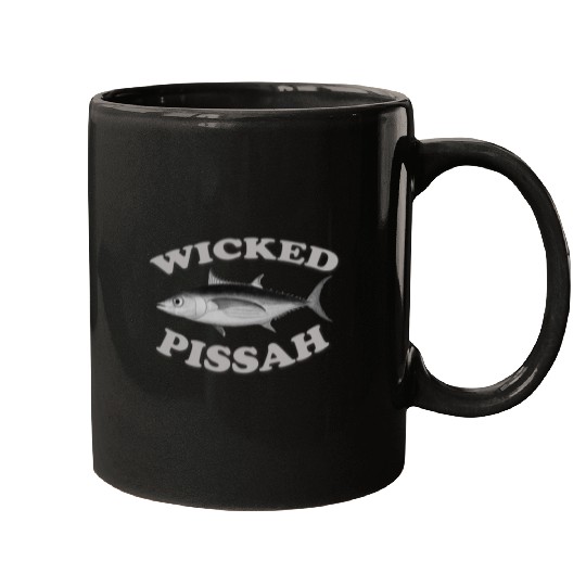 Fishing Fun Wicked Pissah Albacore Tuna Fishing Fish Illustration Art Mugs
