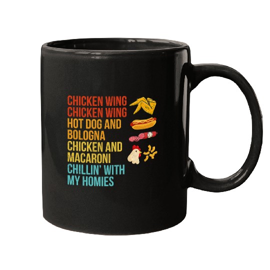 Chicken Pet Wing Chicken Wing Hot Dog and Bologna Mugs