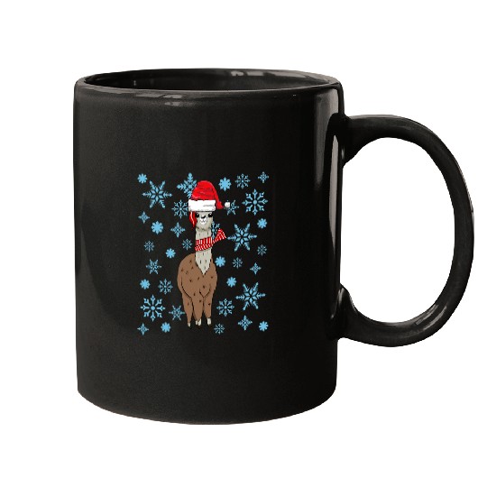 Llama Pet Winter Snow Mugs