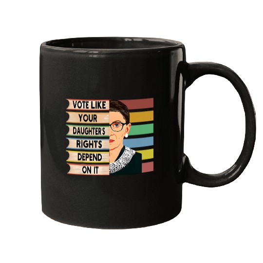 Book Fun Feminist Ruth Bader Ginsburg RBG Quote Girl With Book Women 3 Mugs