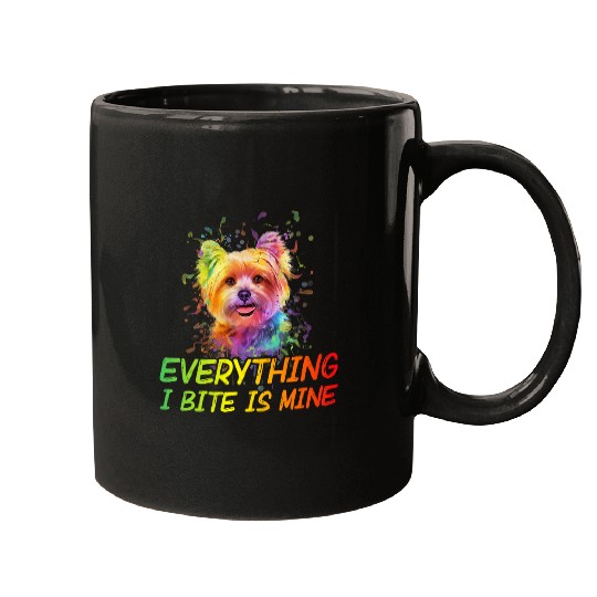 Yorkshire Pet Everything I Bite Is Mine Yorkshire Terrier Dog Breed Yorkie 2 Mugs