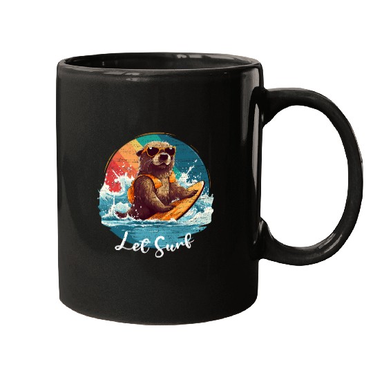 Otter Pet Let Surf californias Sea Otter Surfing Otter 841 Love Mugs