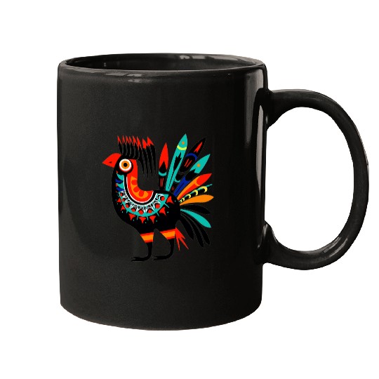 Chicken Pet Native American Pacific Northwest Coast Art Mythical Rooster Mugs