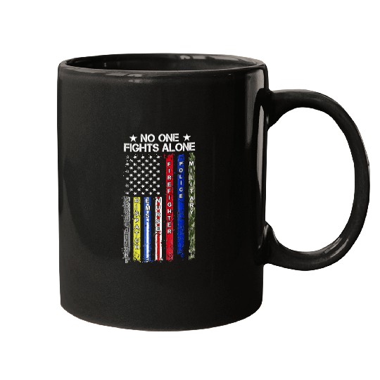 nurses Job nursesry No One Fights Alone USA Flag Thin Line Military Police nurses 50 Mugs