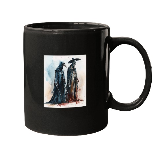 bests Friend Grim Reaper and Plague Doctor Healing Duo Art Mugs