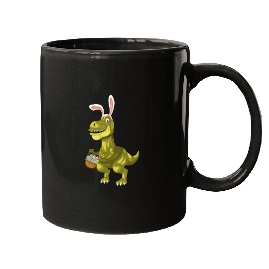 Dinosaur Pet Easter Dinosaur Easter Bunny Dinosaur Easter Bunny TRex Mugs