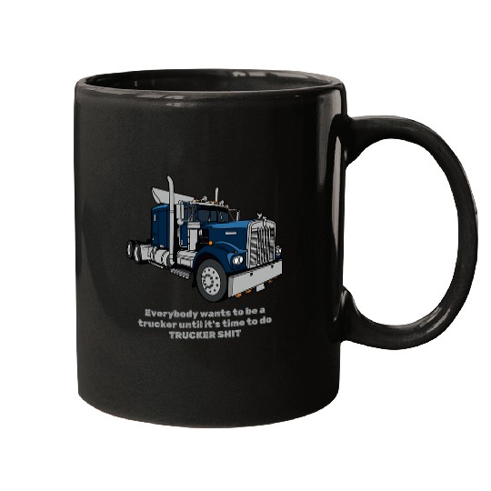 Truck Fun Trucking Over the Road 18 Wheeler Driver Mugs