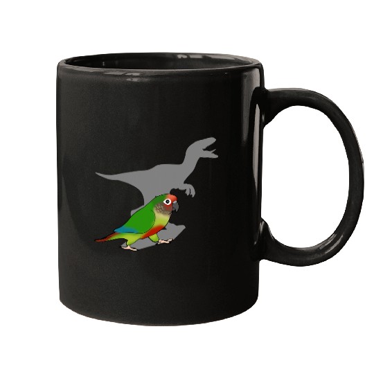 Dinosaur Pet Velociraptor Rose Fronted Conure Shadow Dinosaur Parrot Bird Mugs