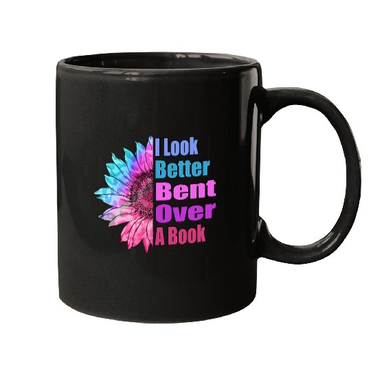 Book Fun I Look Better Bent Over A Book Sunflower Mugs