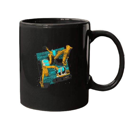 Excavator Fun Construction Work Vehicle Digger Kids Toddlers Mugs
