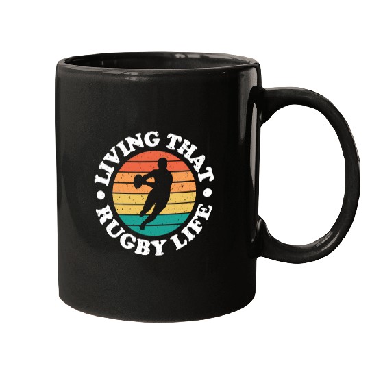 Sport Rugby Living That Rugby Life Cool Rugby Player Mugs