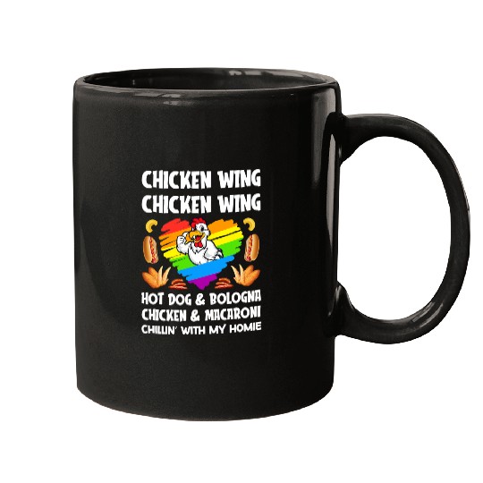 Chicken Pet Wing Chicken Wing Hotdog and Bologna  7 Mugs