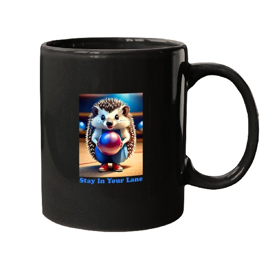 Sport Bowling Hedgehog a Funny Stay In Your Lane Bowler Mugs