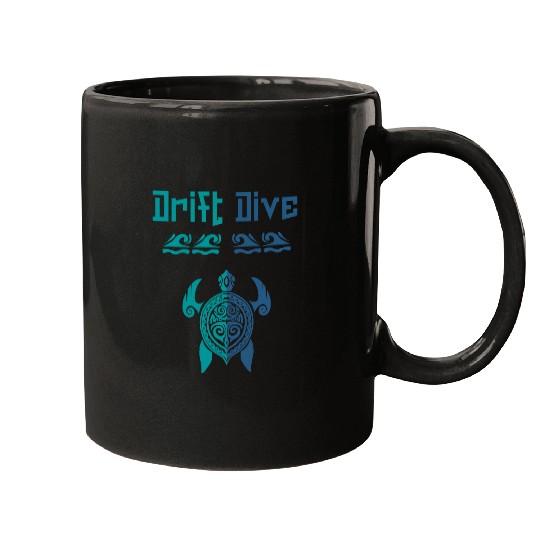 Turtle Pet Drift Dive Polynesian Turtle Funny Scuba Diving Mugs