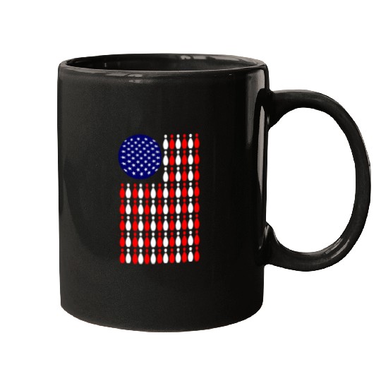 Sport Bowling Cool Bowling US Flag Gift Men Women Funny American Bowler 1 Mugs