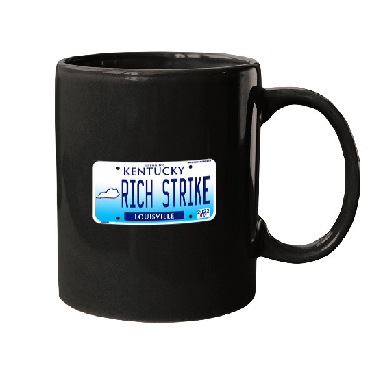 Horse Pet derby winner rich strike license plate graphic horses Mugs