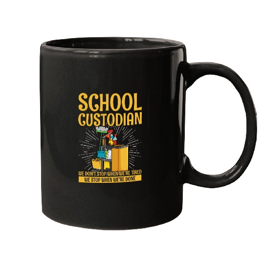 Cleaning Janitor Design for a School Custodian Mugs