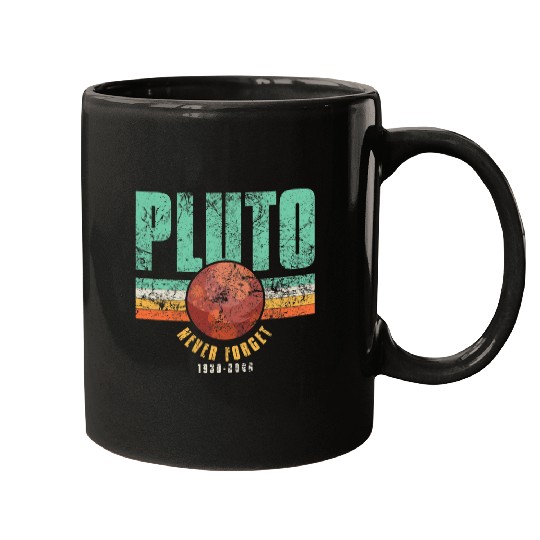 Astronaut Job Pluto Never Forget Science Space Retro 4 Mugs