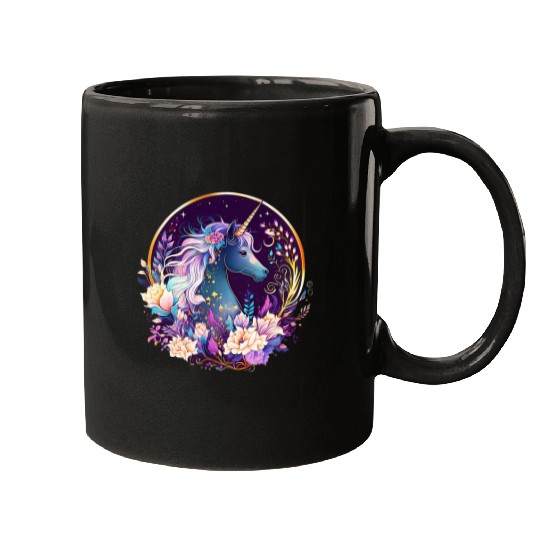 Unicorn Pet Magic unicorn flowers stars fairy horse lovers space Mugs