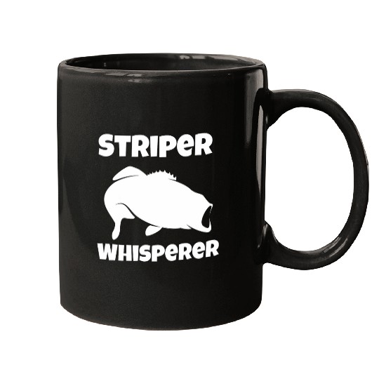 Fishing Fun Striper Whisperer Striped Bass Fish Illustration Fishing 1 Mugs