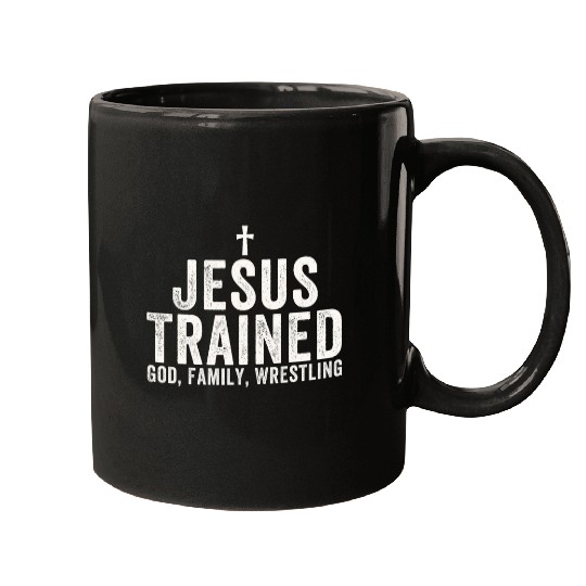 Sport Wrestling Jesus Trained God Family Wrestling Christian Wrestling Mugs