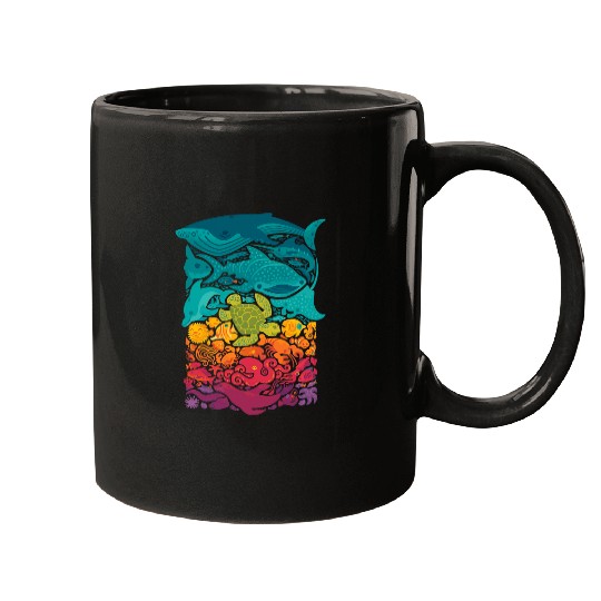 Octopus Pet Animals Whale Octopus Starfish Crab Sea Life 7 Mugs