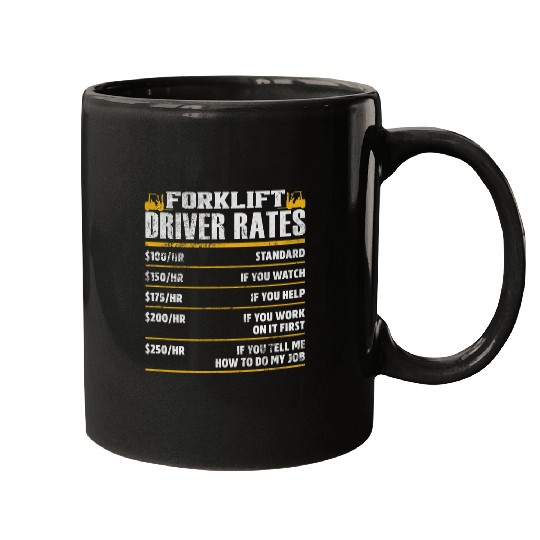 Forklift Fun Driver Rates Forklift Operator Forklifting Grunge Mugs