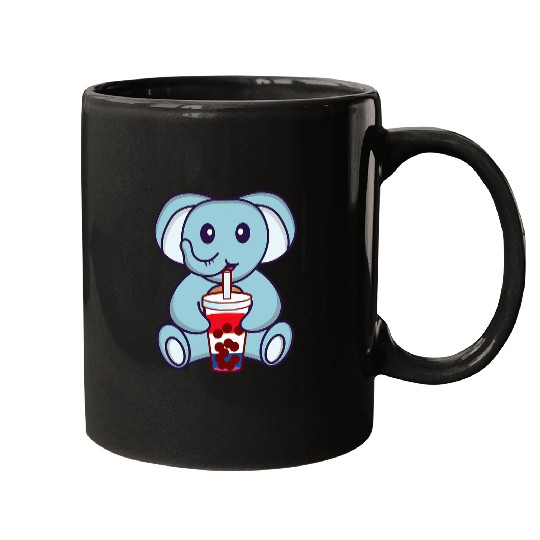 Elephant Mammal Bubble tea 4th of July USA America Patriotic Mugs