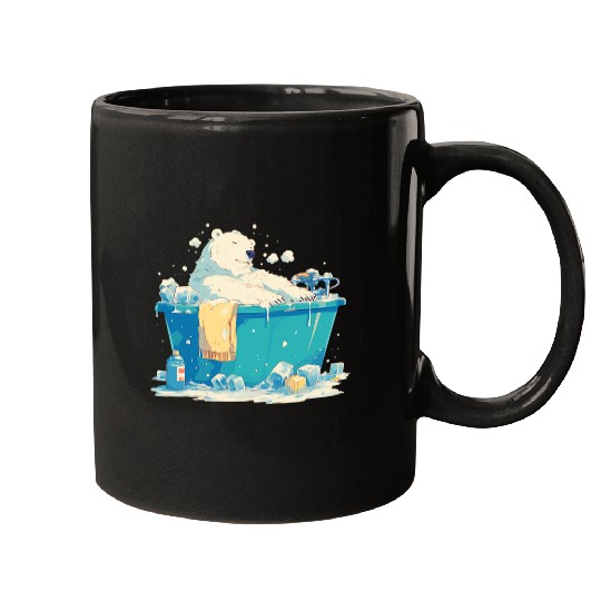 Funny Polar Bear Ice Bathing Hobby Ice Bath Mugs