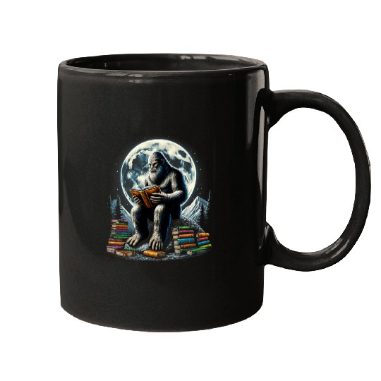 Book Fun Bigfoot Reading Book Sasquatch Reader Book Lover Reading Mugs