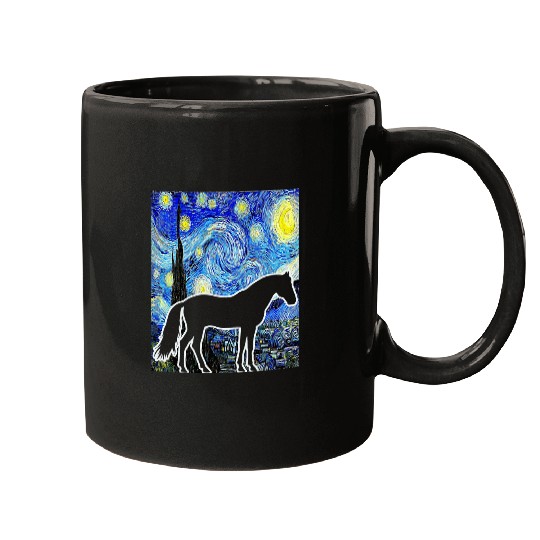 Horse Pet Starry Night Horse Lover Van Gogh Equestrian 1 Mugs