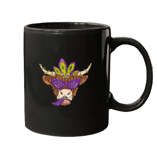 Cow Pet western highland cow mardi gras fat tuesday mardi gras yall Mugs